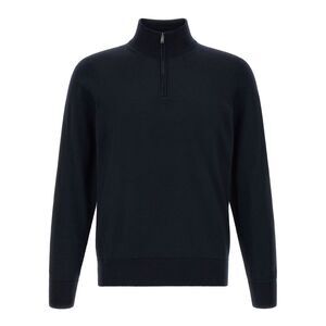 Hugo Boss Blue Virgin Wool Men's Cardigan